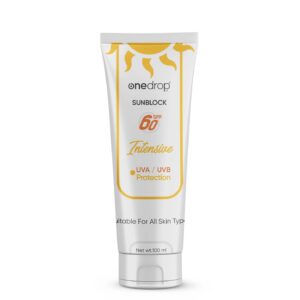 ONEDROP SUNBLOCK 60SPF INTENSIVE UVA/UVB PROTECTION SUITABLE FOR ALL SKIN TYPES