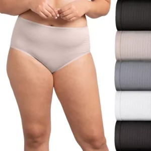 Women's Fruit of the Loom Signature 5-pack Breathable Cooling Stripes Brief Panty
