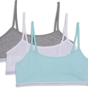 Maidenform Girls' Logo Band Cotton Crop Training Bra, 3 Pack