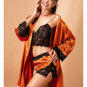 Women's Bralet Shorts Nightgown Set (3509)